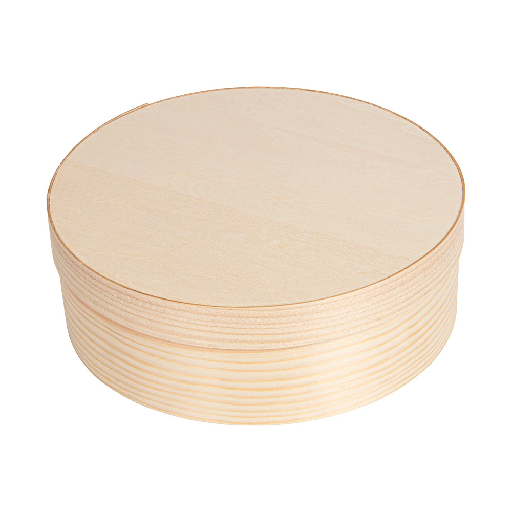 280.47-MINI SCATOLE CILINDRICHE, CON COPERCHIO E CAPSULA 'WOOD' 940 ML Ø 15,5x5 CM NATURALE LEGNO (10 u.)