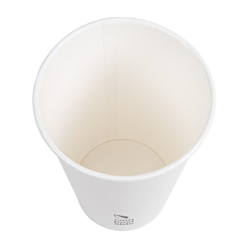 274.44-BICCHIERI BEVANDE FREDDE E CALDE 1 PARETE 'COMPOSTABLE' 480 ML - 16 oz 300 G/M2 Ø9/6x13,2 CM BIANCO CARTONE (50 u.)