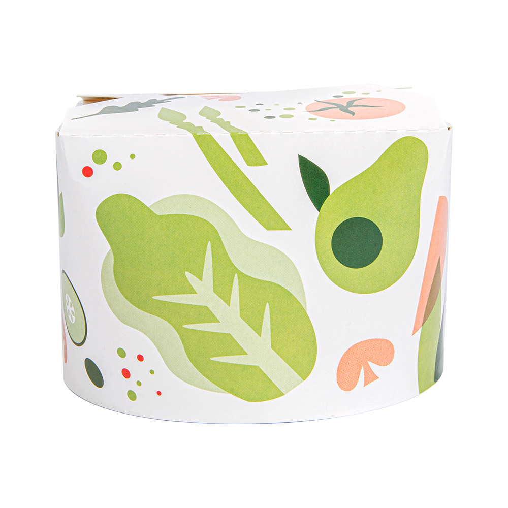 256.87-RICIPIENTI INSALATA SALAD 1000 ML 305 + 18 PE G/M2 Ø12,3x8,5 CM BIANCO CARTONE (50 u.)
