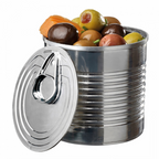 213.65-CONTENITORI APERITIVO BARATTOLO CONSERVA  220 ML Ø7,4x7,2 CM ARGENTO PS (20 u.)