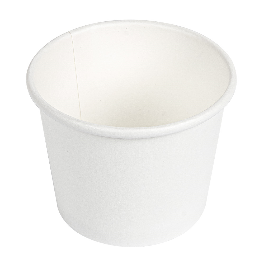 254.44-TERRINA PICCOLA 80 ML (2,6 oz) 210 + 18 PE G/M2 Ø6/4,75x4,8 CM BIANCO CARTONE (50 u.)