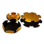 197.95-COROLLA  380 G/M2 Ø 8+1,5 CM ORO NERO CARTONE (200 u.)