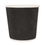 179.09-BICCHIERI BEVANDE CALDE DOPPIA PARETE  120 ML - 4 oz 230 + 250 + 18 PE G/M2 Ø6,2/4,5x6 CM NERO CARTONE (40 u.)