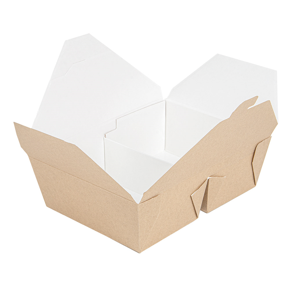 258.48-SCATOLE AMERICANE 2 SCOMPARTI 'THEPACK' 990 + 990 ML 19,6x14x6,2 CM NATURALE CARTONE NANO-MICRO + PP (50 u.)