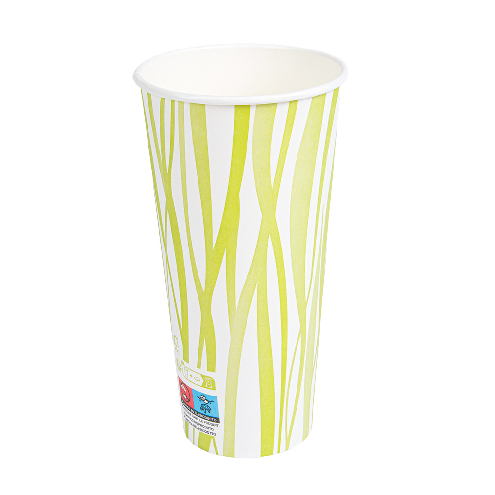 271.12-BICCHIERI BEVANDE FREDDE E CALDE 1 PARETE 'COMPOSTABLE GRASS' 660 ML - 22 oz 300 G/M2 Ø9/6x17 CM BIANCO CARTONE (50 u.)