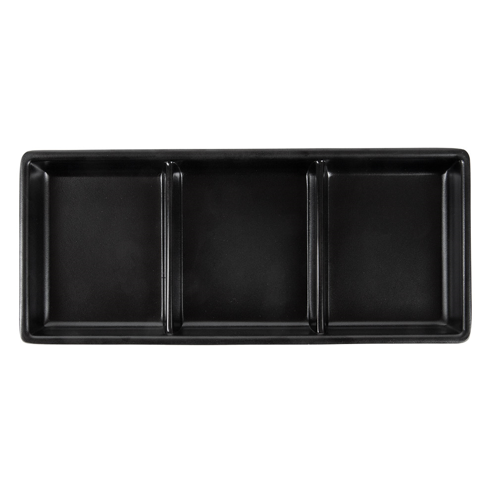 220.13-RECIPIENTI 3 SCOMPARTI ASAMI WARE  19,8x8,8x2,5 CM NERO MELAMINA (1 u.)
