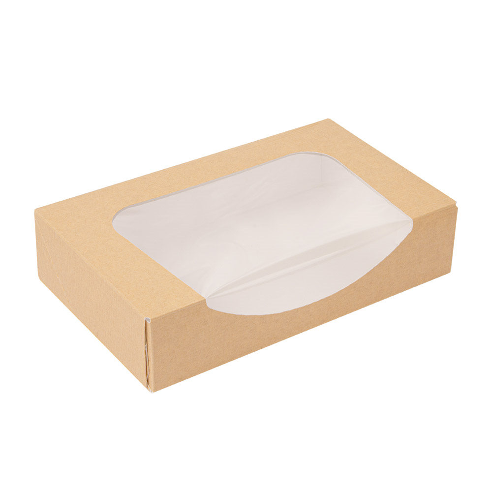 253.39-CONTENITORI SUSHI+FINESTRA 'THEPACK'  19,7x12x4,5 CM MARRONE CARTONE NANO-MICRO + OPP (50 u.)