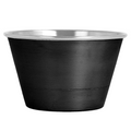 280.93-RAMEQUINS 'ARTINOX' 90 ML Ø 7x3,8 CM NERO/ARGENTO ACCIAIO INOX (12 u.)