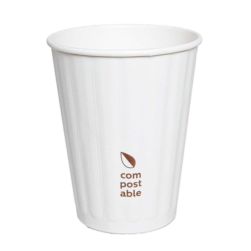 275.25-BICCHIERI BEVANDE CALDE DOPPIA PARETE  360 ML 328 + 210 G/M2 Ø9/6x11 CM BIANCO CARTONE (25 u.)