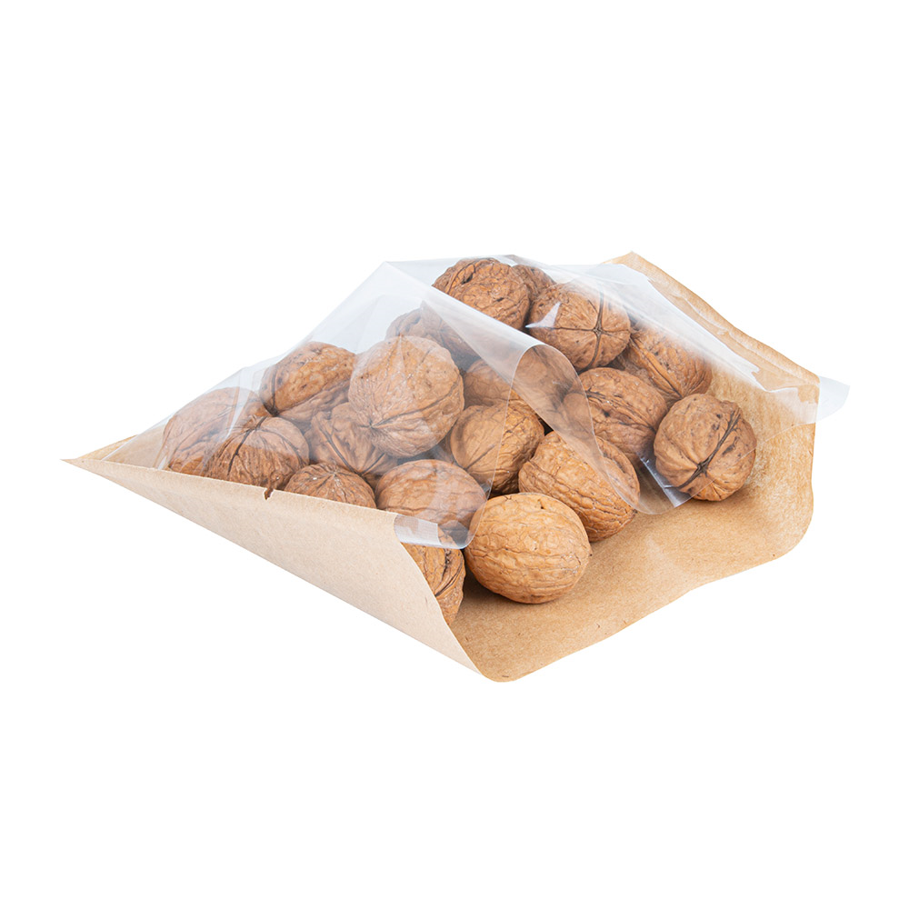 176.07-BUSTE CON FINESTRA DELI PACK 35 G/M2 + 13 PP 28x22/20 CM NATURALE KRAFT (500 u.)