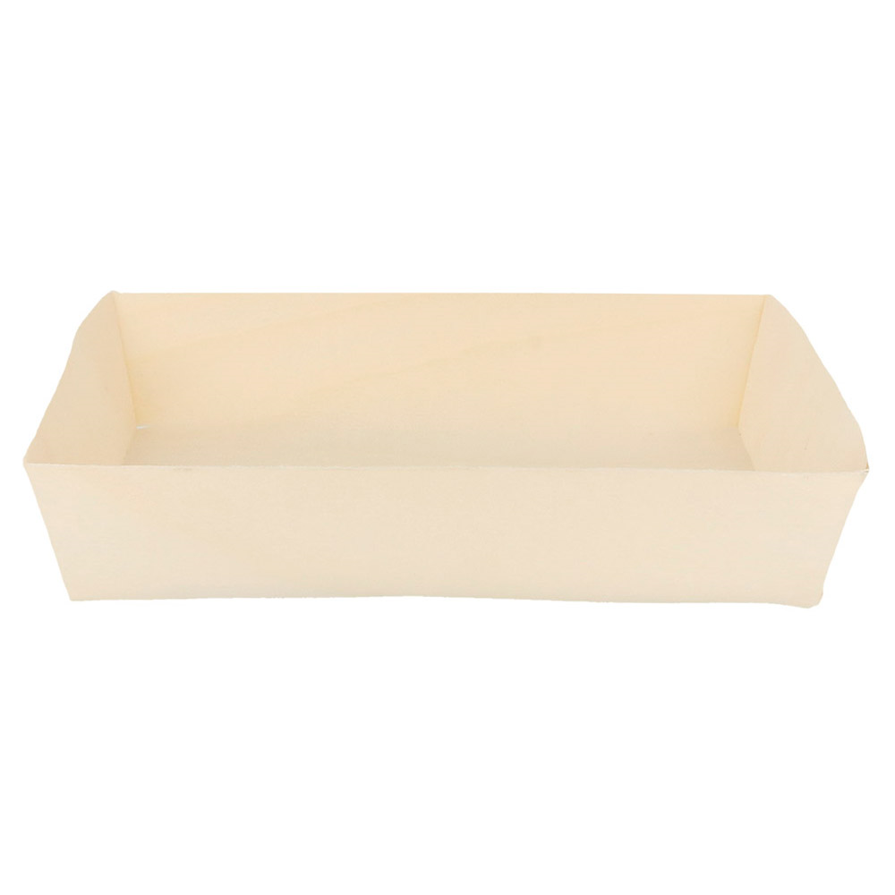 223.65-BARCHETTE RETTANGOLARI 'WOOD' 600 ML 19x13x4 CM NATURALE LEGNO (25 u.)