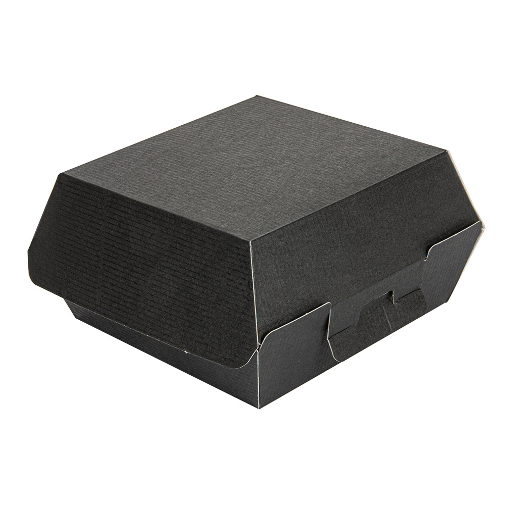 234.08-SCATOLE HAMBURGER 'THEPACK'  13x12,5x6,2 CM (S) NERO CARTONE NANO-MICRO (50 u.)