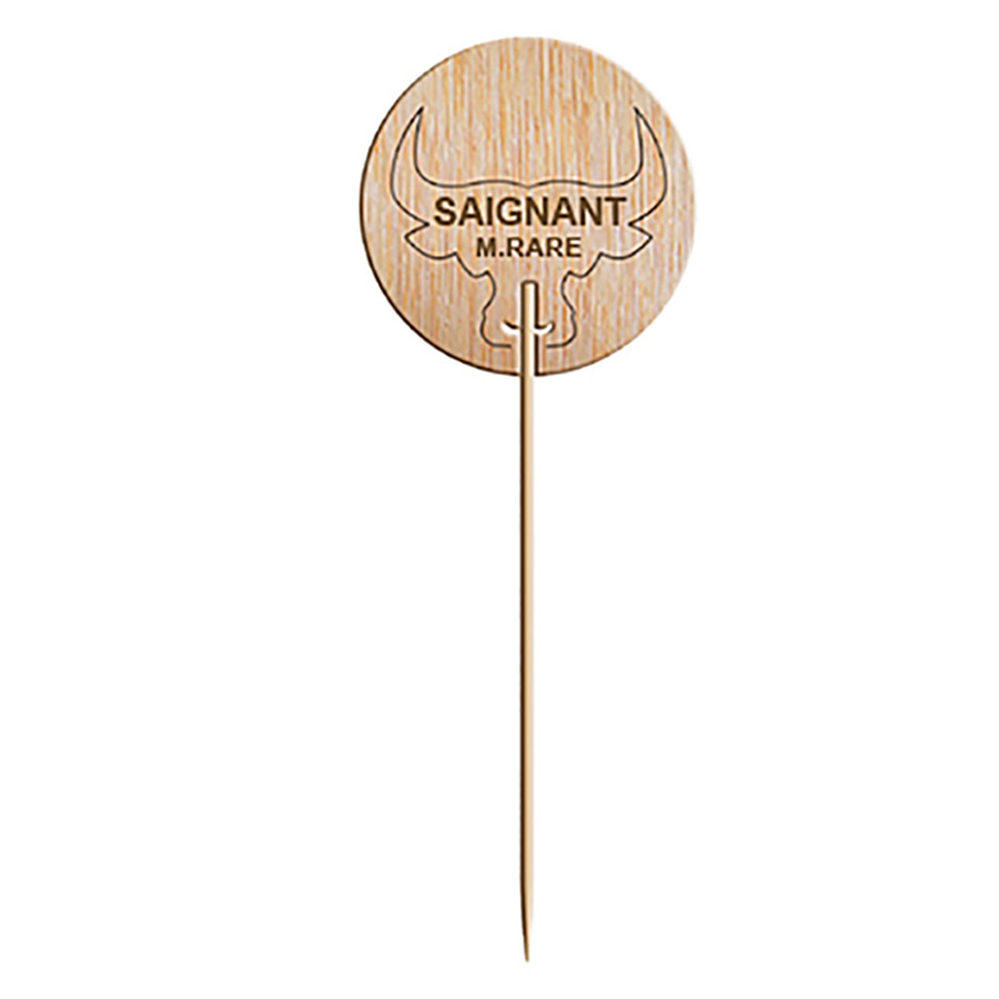 210.45-STEAK MARKER - ROSSO   9,5 CM NATURALE LEGNO (100 u.)