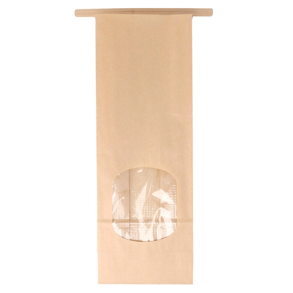 228.70-SACCHETTI SOS CON CHIUSURA CON FINESTRA 1300 GR 60 G/M2 + 25µ OPP 9+6x25 CM NATURALE KRAFT (50 u.)