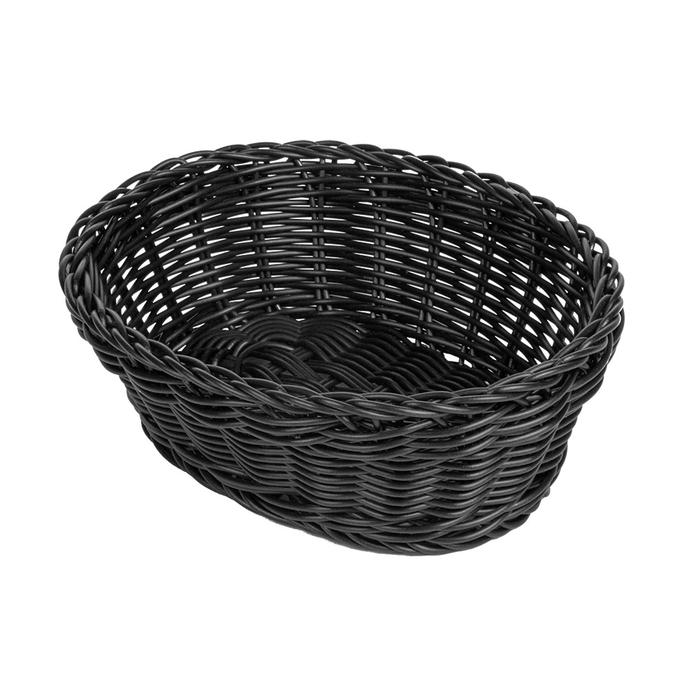 207.78-CESTI SIMILE VIMINI OVALE   23x17x8 CM NERO PP (12 u.)