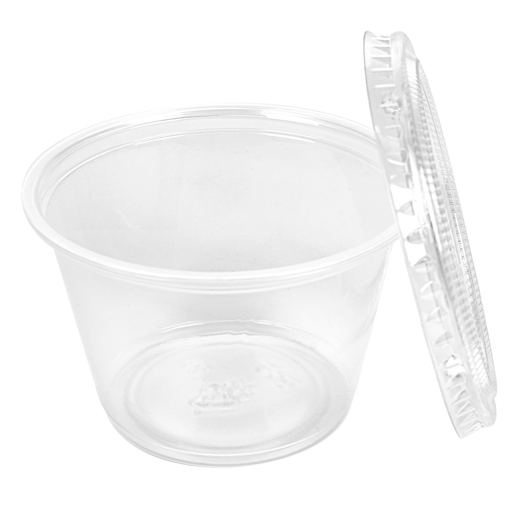 215.16-50 COPPETTE PICCOLE + 50 COPERCHI 120 ML Ø7,4x4,6 CM TRASPARENTE PP