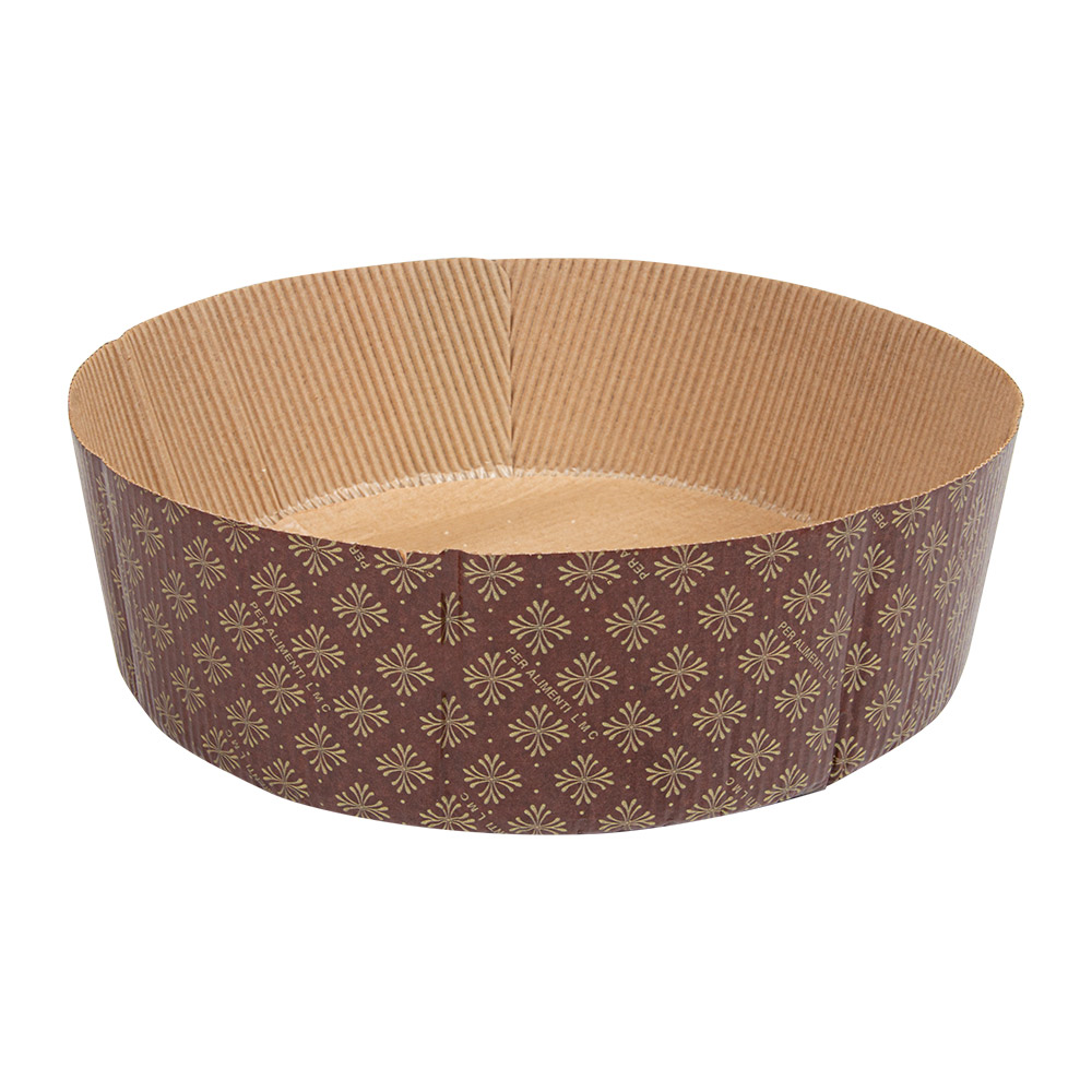 186.85-FORME PER COTTURA PANETTONE - LAMINATO  140 G/M2 Ø 22x7 CM MARRONE CELLULOSA (360 u.)