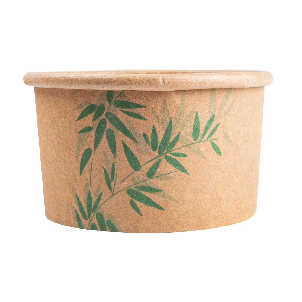 217.56-COPPETTA GELATI 'FEEL GREEN' 70 ML 210 + 18 PE G/M2 Ø6,5x3,9 CM MARRONE CARTONE (50 u.)