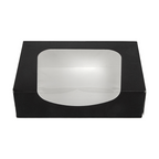 252.26-CONTENITORI SUSHI+FINESTRA 'THEPACK'  17,5x12x4,5 CM NERO CARTONE NANO-MICRO + OPP (50 u.)