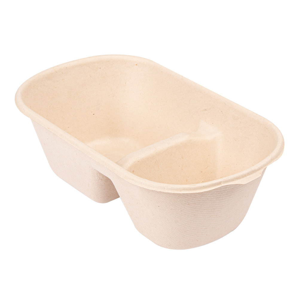 320.54-LUNCH BOXES 2 SCOMPARTI 'BIONIC' 1000 ML 22x12,9x6,85 CM NATURALE BAGASSA (50 u.)
