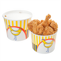 178.65-CONTENITORI PER POLLO + COPERCHIO  2550 ML 15PE + 380 + 18PE G/M2 Ø 18,9/14,7x14,5 CM BIANCO CARTONE (50 u.)