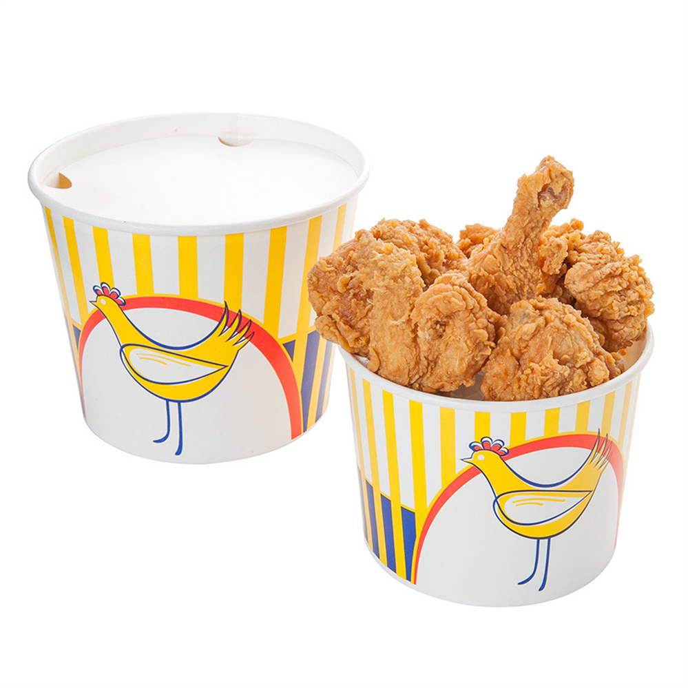 178.65-CONTENITORI PER POLLO + COPERCHIO  2550 ML 15PE + 380 + 18PE G/M2 Ø 18,9/14,7x14,5 CM BIANCO CARTONE (50 u.)