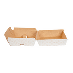 278.67-SCATOLE HAMBURGER 'THEPACK' CUBE  14,7x14x7 CM BIANCO/NATURALE CARTONE NANO-MICRO (50 u.)
