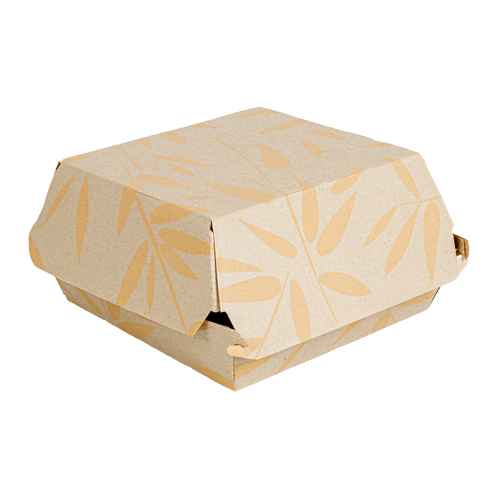 274.14-SCATOLE HAMBURGER 'THEPACK-FEEL GREEN'  12,5x12x5,8 CM NATURALE CARTONE NANO-MICRO (50 u.)