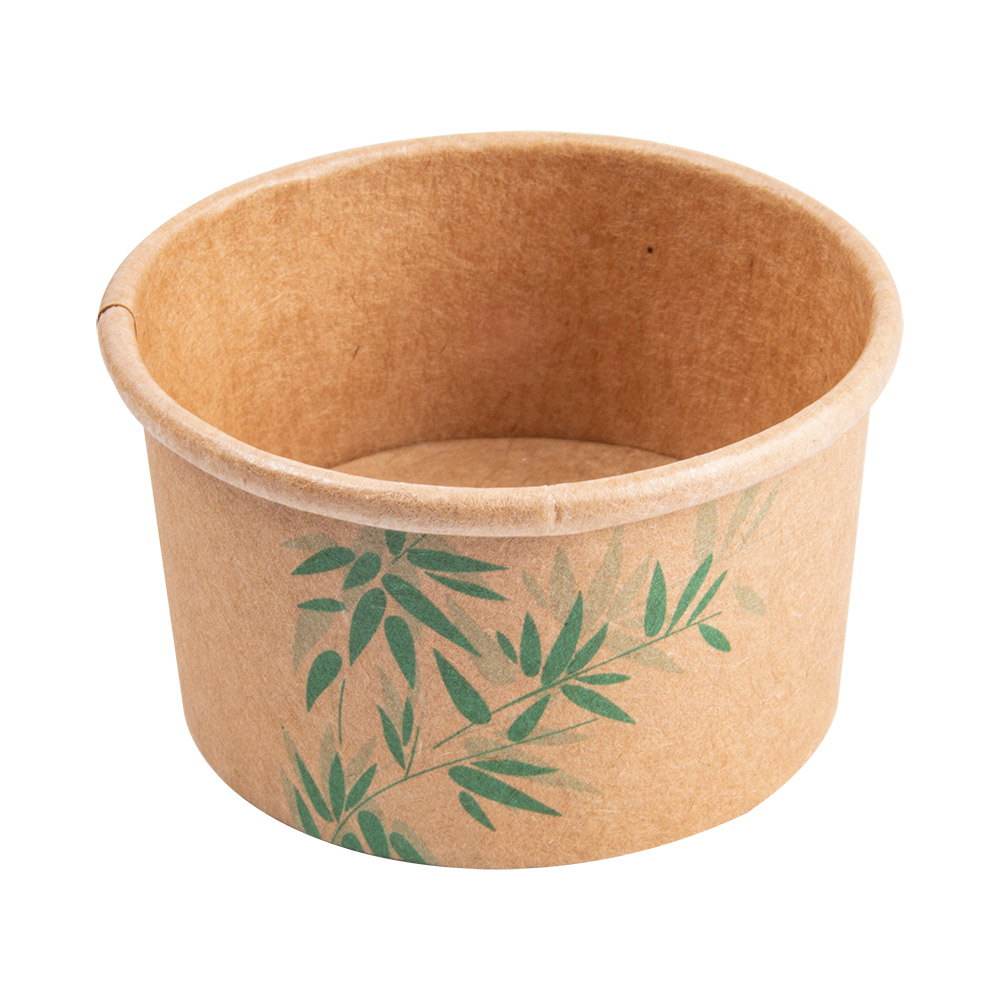 217.56-COPPETTA GELATI 'FEEL GREEN' 70 ML 210 + 18 PE G/M2 Ø6,5x3,9 CM MARRONE CARTONE (50 u.)