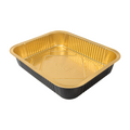 267.80-CONTENITORI LACCATI 3600 ML 32,2x26,2x6 CM NERO/ORO ALLUMINIO (25 u.)