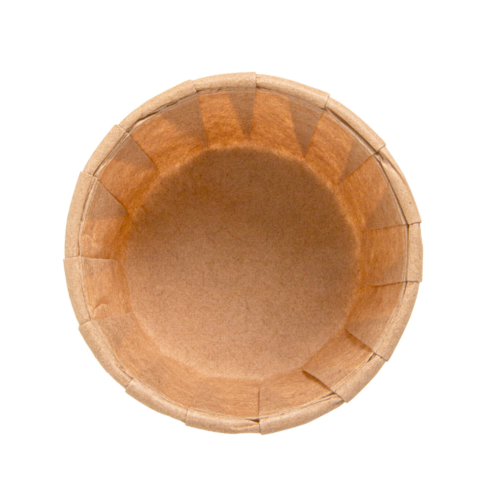 268.33-TERRINA CARTA PLISSETTATA 45 ML (1,5 oz) 80 G/M2 Ø5/3,6x3,1 CM NATURALE PERGAMANA ANTIGRASSI (250 u.)
