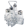 201.06-SET CONDIMENTO - 4 PEZZI   16x14x17,6 CM ARGENTO ACCIAIO INOX
