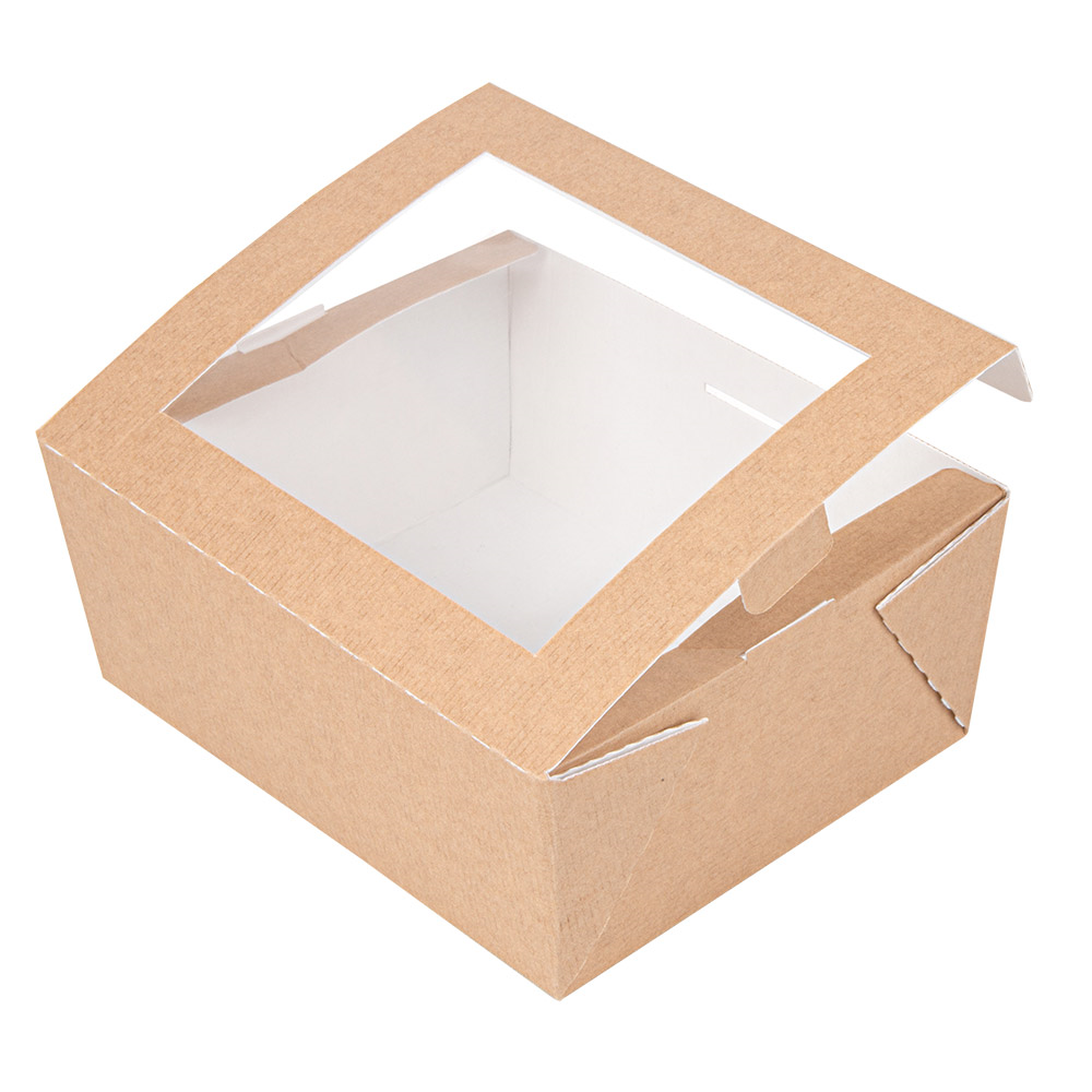 253.63-SCATOLE CON FINESTRA 'THEPACK' 1350 ML 15,3x12,1x6,4 CM NATURALE CARTONE NANO-MICRO + OPP (25 u.)