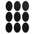 211.57-2H. 18U. ETICHETTE OVALI   NERO VINILE (12 u.)