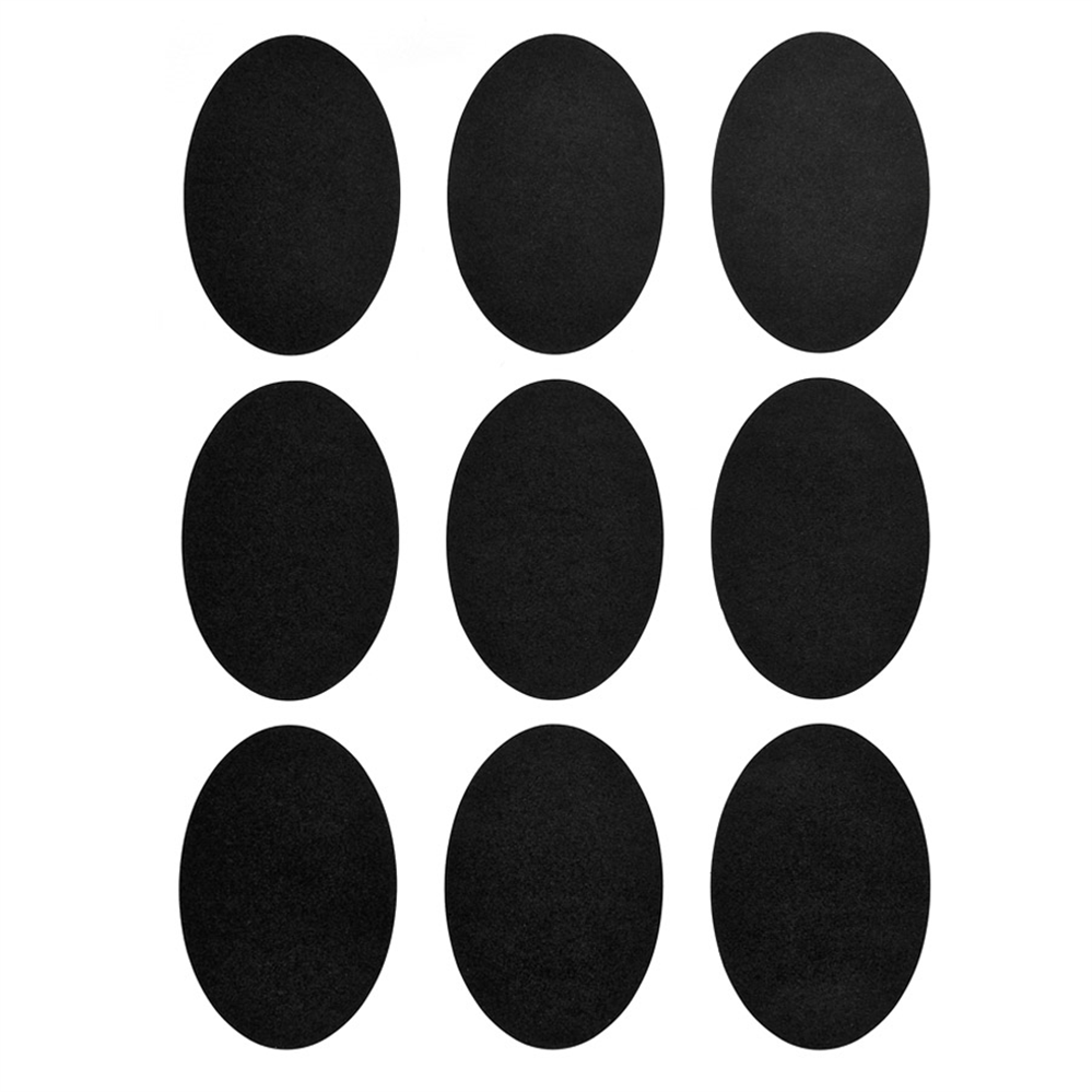 211.57-2H. 18U. ETICHETTE OVALI   NERO VINILE (12 u.)