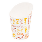 229.58-BICCHIERE PER FRITTI APERTO PAROLE 9 OZ - 270 ML 220 + 18PE G/M2 Ø7x10,5 CM BIANCO CARTONE (100 u.)