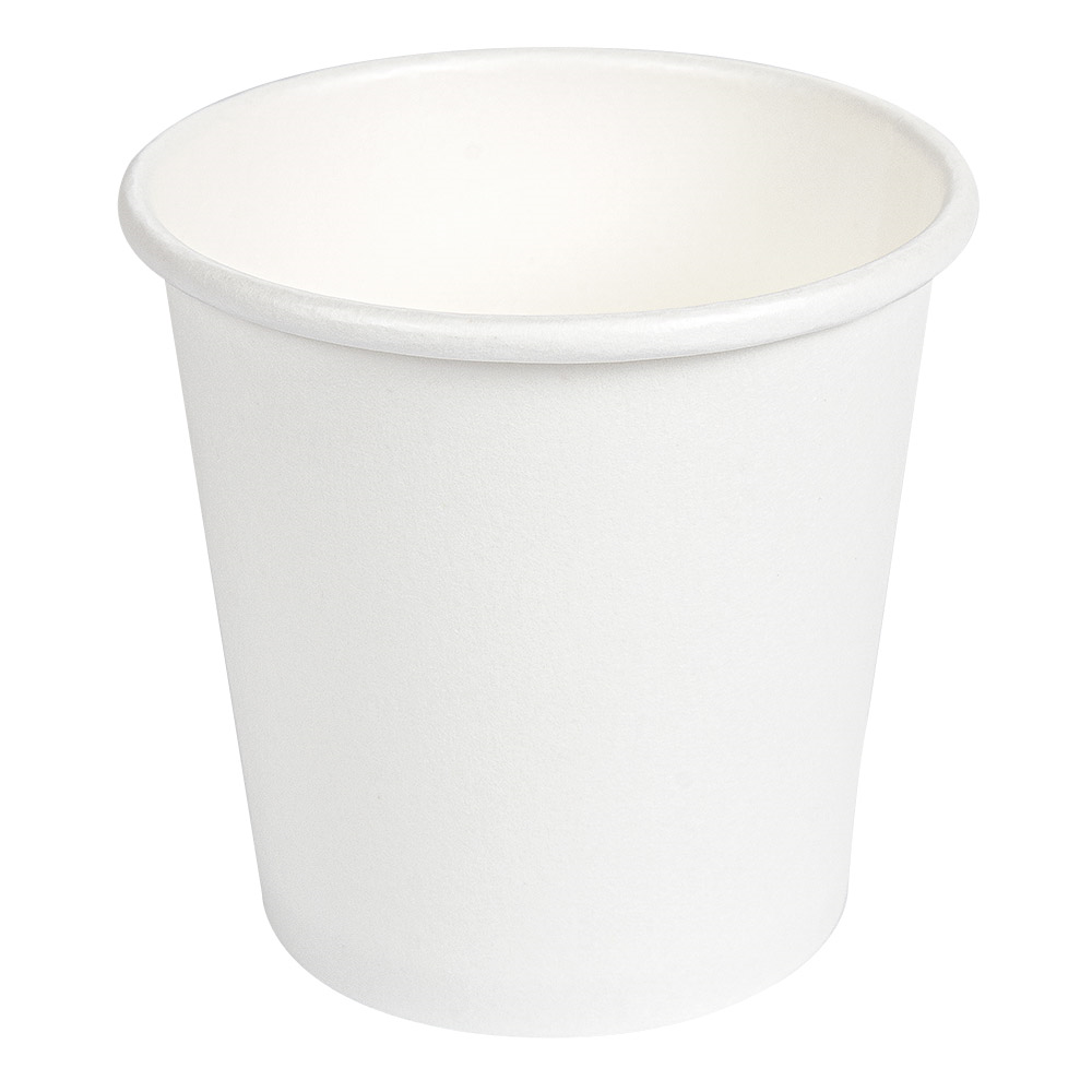254.45-TERRINA PICCOLA 105 ML (3,5 oz) 210 + 18 PE G/M2 Ø6/4,5x5,8 CM BIANCO CARTONE (50 u.)