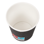 220.52-BICCHIERI BEVANDE CALDE DOPPIA PARETE  180 ML - 6 oz 260 + 250 + 18 PE G/M2 Ø7,2/5,3x7,8 CM NERO CARTONE (25 u.)
