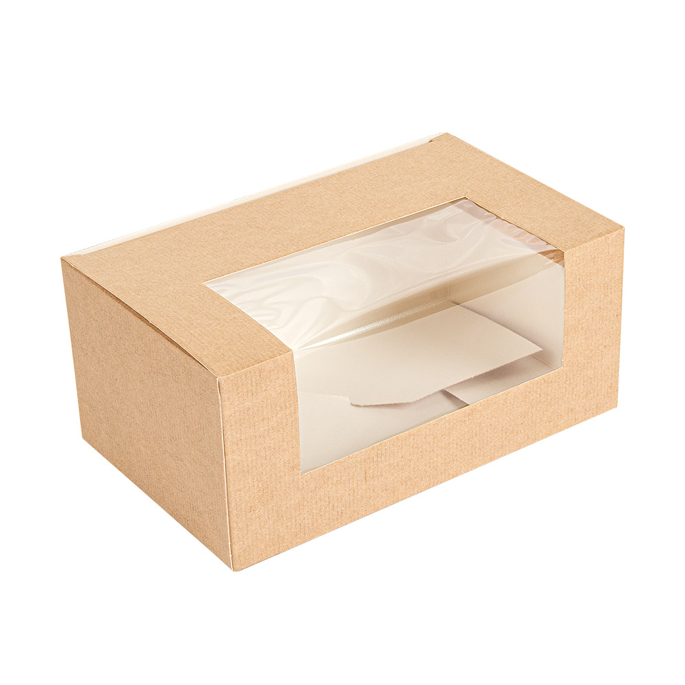 256.15-SCATOLE PER PASTICCERIA CON FINESTRA 'THEPACK'  18x11x8 CM NATURALE CARTONE NANO-MICRO + PP (50 u.)