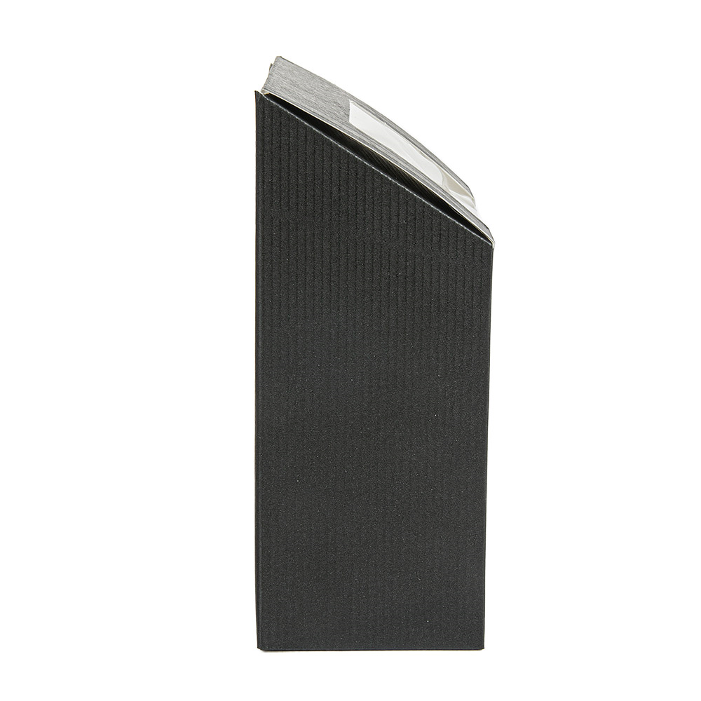 256.39-SCATOLE TORTILLA-WRAP CON FINESTRA 'THEPACK'  9,2x5,1x9,2/12,5 CM NERO CARTONE NANO-MICRO + OPP (100 u.)