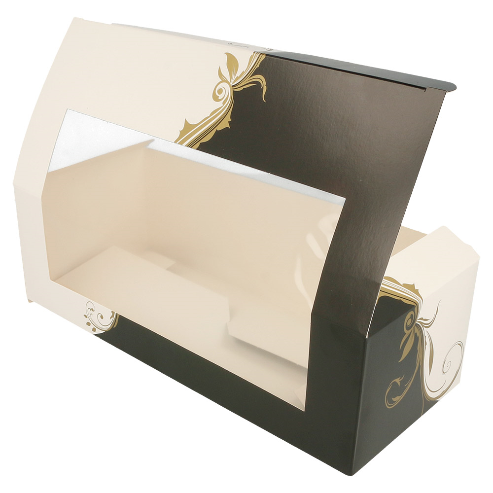 204.76-SCATOLE PER PASTICCERIA CON FINESTRA 'THEPACK' CLASSIC  26x11x8 CM BIANCO CARTONE NANO-MICRO (50 u.)