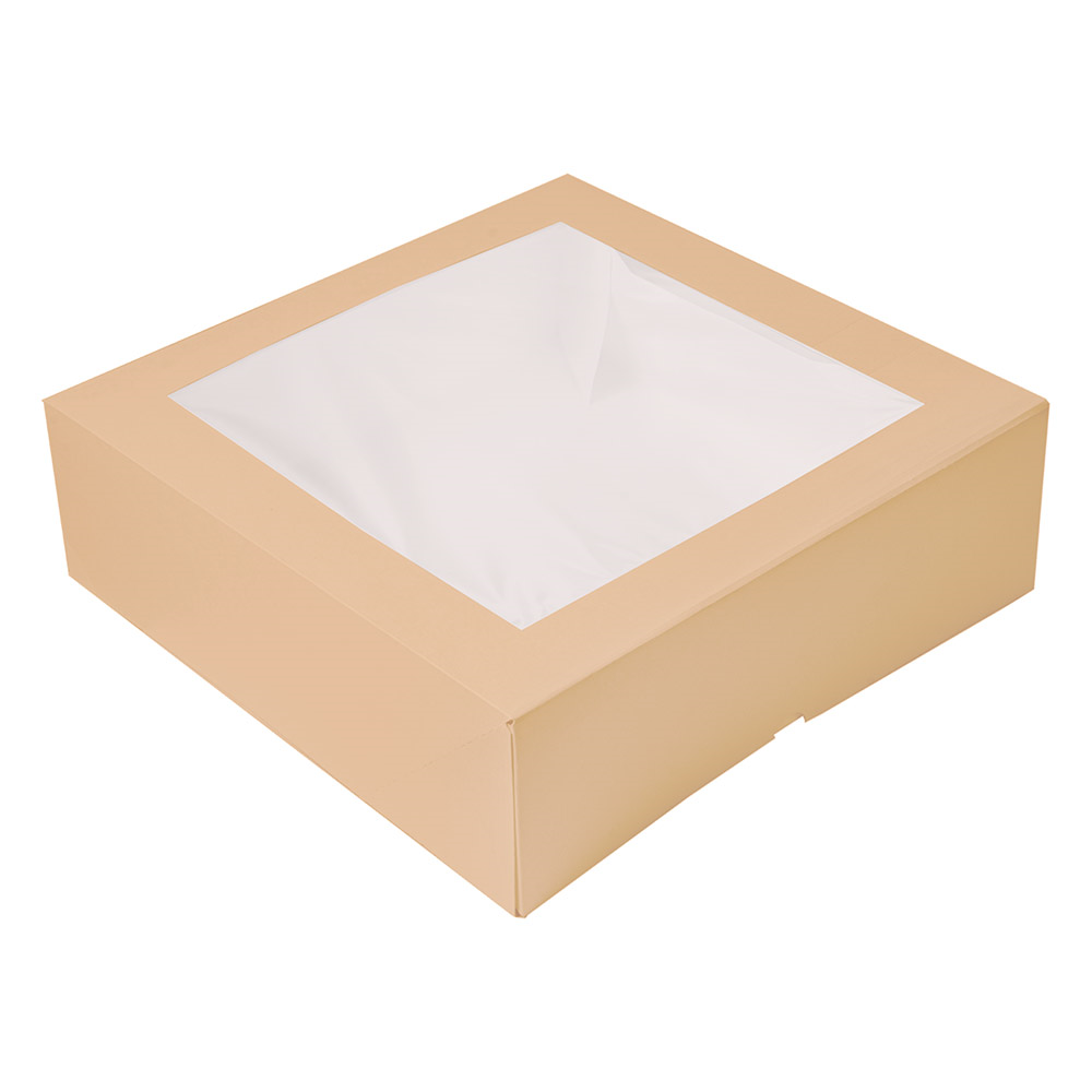 253.48-SCATOLE PER PASTICCERIA CON FINESTRA 'THEPACK'  32x32x10 CM NATURALE CARTONE NANO-MICRO + OPP (50 u.)
