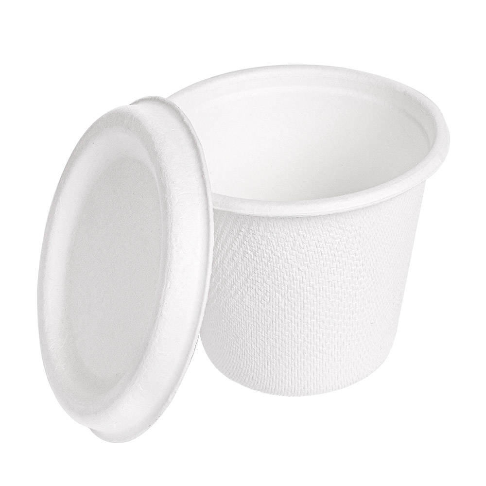 257.43-MINI TERRINE + COPERCHI 'BIONIC' 90 ML Ø 6,2x5,2+0,7 CM BIANCO BAGASSA (50 u.)