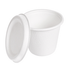 257.43-MINI TERRINE + COPERCHI 'BIONIC' 90 ML Ø 6,2x5,2+0,7 CM BIANCO BAGASSA (50 u.)