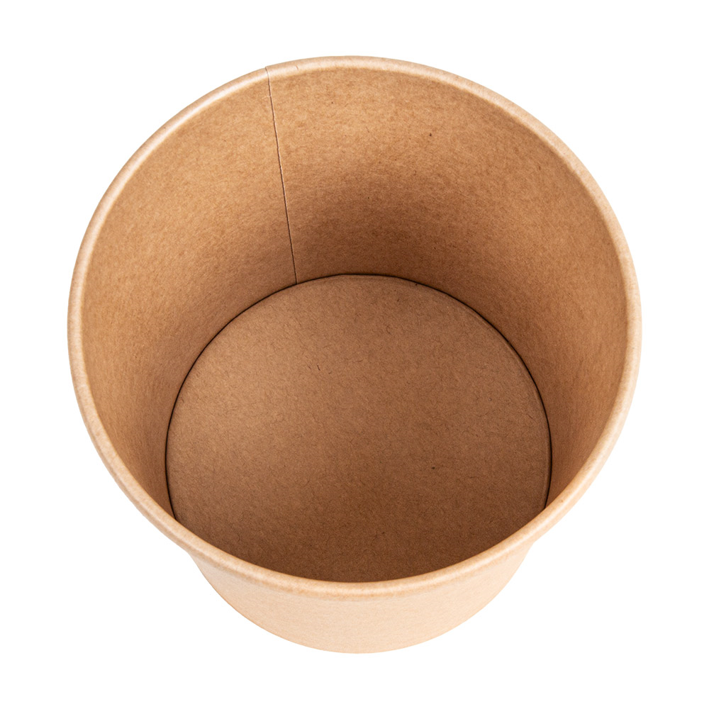 279.31-CONTENITORI CON COPERCHI 780 ML - 26 oz 330 + 18 PE G/M2 Ø11,6/9,3x11 CM NATURALE KRAFT (25 u.)