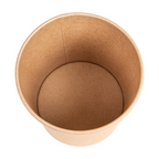 279.31-CONTENITORI CON COPERCHI 780 ML - 26 oz 330 + 18 PE G/M2 Ø11,6/9,3x11 CM NATURALE KRAFT (25 u.)