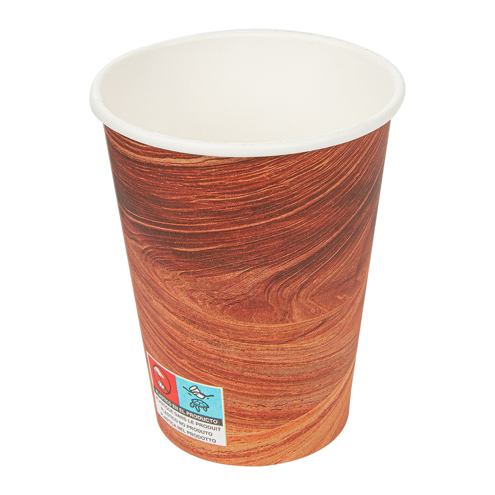 255.05-BICCHIERI BEVANDE CALDE 1 PARETE 'ARIZONA' 360 ML 300 + 18 PE G/M2 Ø9/6x11 CM MARRONE CARTONE (50 u.)