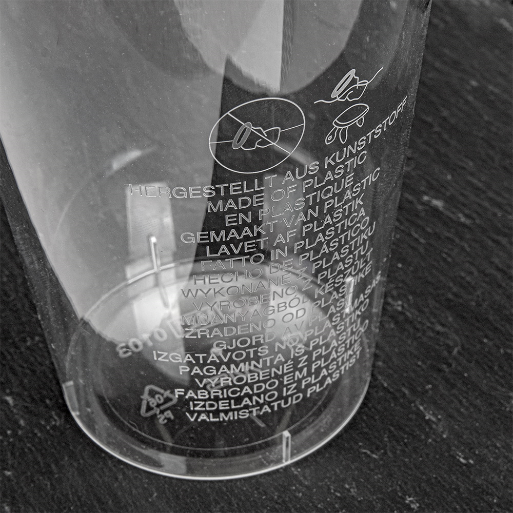 103.67-BICCHIERE INIETTATO 400 ML Ø 8,5/6x13 CM TRASPARENTE PS (50 u.)