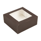 269.61-SCATOLE PER PASTICCERIA CON FINESTRA 'THEPACK'  18x18x7,5 CM CIOCCOLATO CARTONE NANO-MICRO + OPP (50 u.)