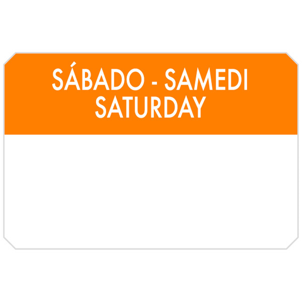 393.86-500 U. ETICHETTE ADESIVE SABATO   7,5x5 CM ARANCIO ADESIVO